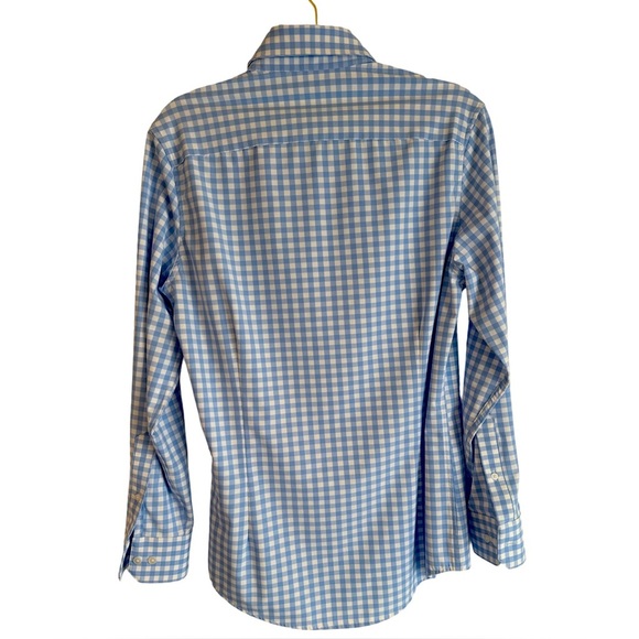 Mizzen+Main Leeward Trim Fit Dress Shirt Men’s S Light Blue Gingham NWOT - Picture 7 of 8